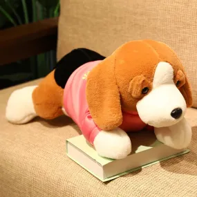 40-80CM Kawaii Stuffed Dog Plush Toy Lying Beagle Puppy Dog with Clothes Soft Pillows Cute Animals Doll Baby Girl Birthday Gift