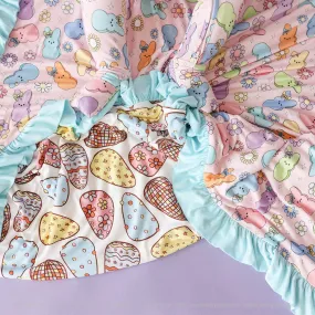 Addison Mae & Posh Easter Eggs Ruffled Luxe Patoo® Blanket