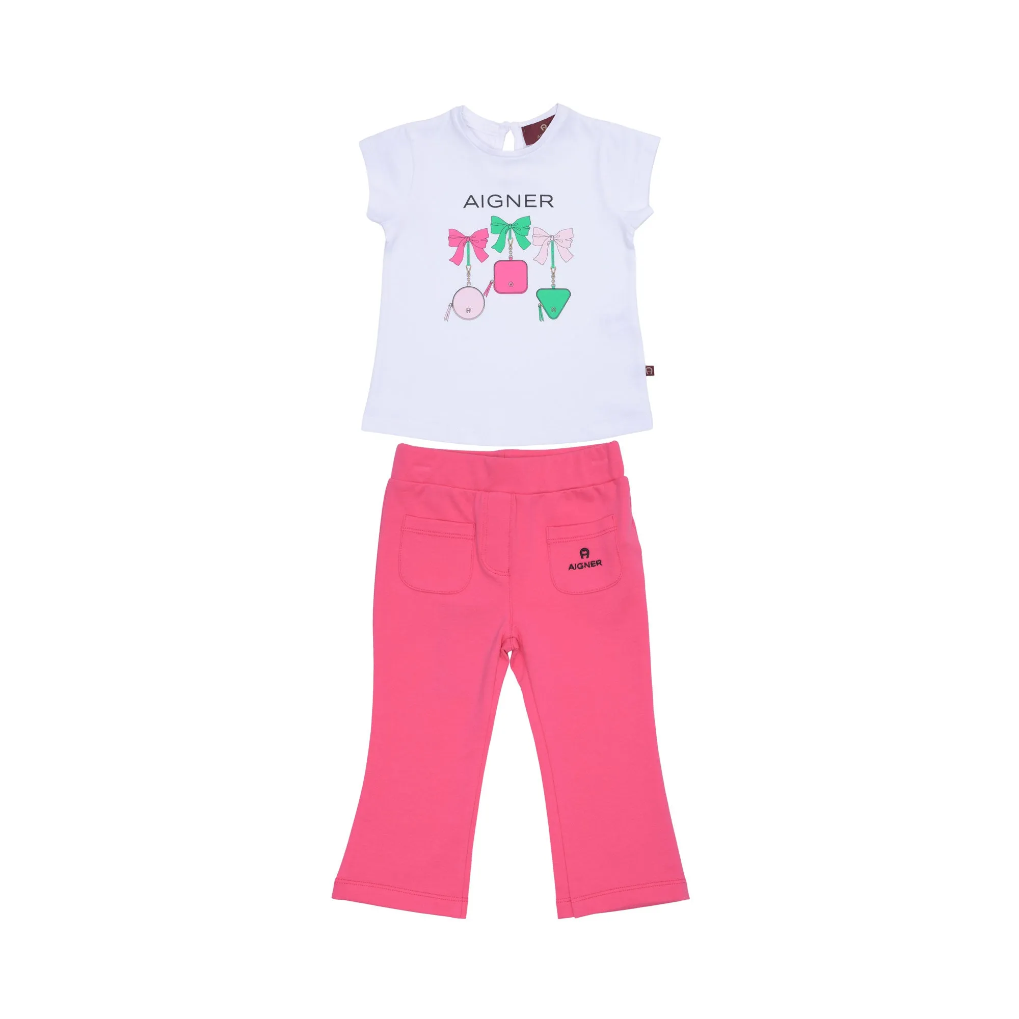 Aigner Kids Baby Girl's Fuchsia and White T-Shirt & Leggings