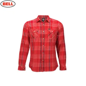 Bell Mens Woven Long Sleeve Shirt Nelson Plaid - Red