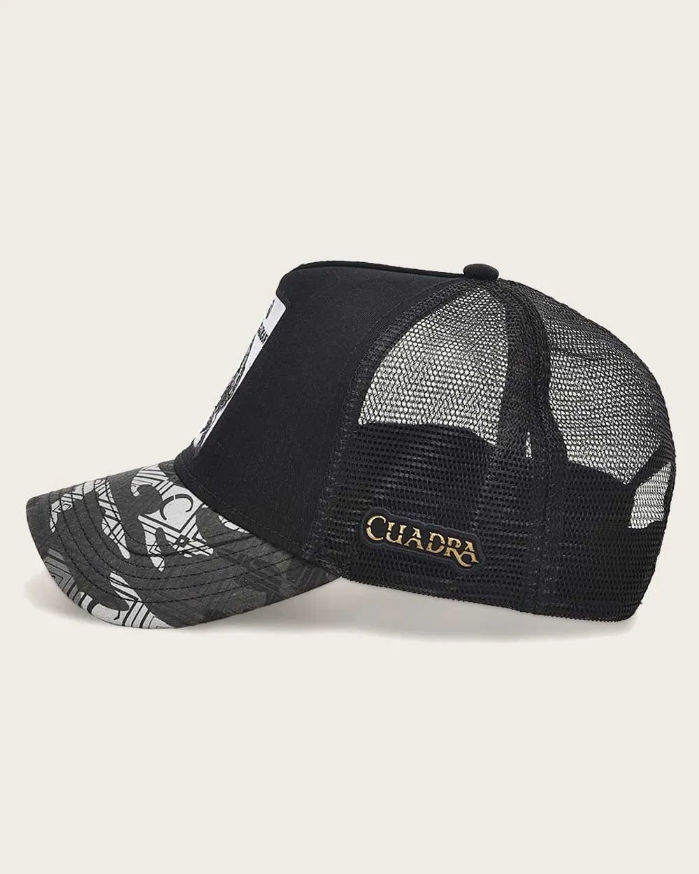 Black alligator patch cap