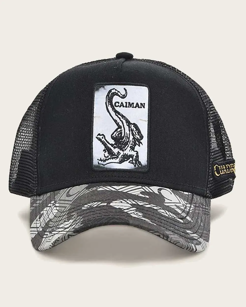 Black alligator patch cap