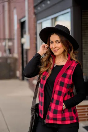 Buffalo Plaid Plush Vest