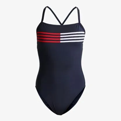 Cross back flag lines one piece [Navy]