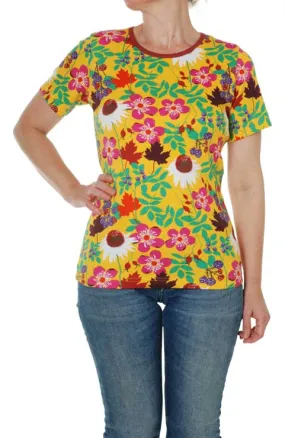 DUNS Short Sleeved T-shirt Adult - Autumn Flower Yellow