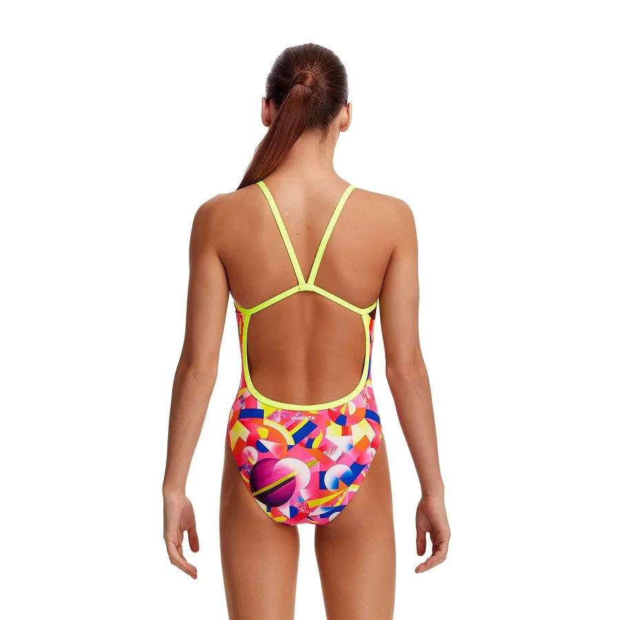 Funkita Girls Single Strap One Piece FS16G- Pink Pluto