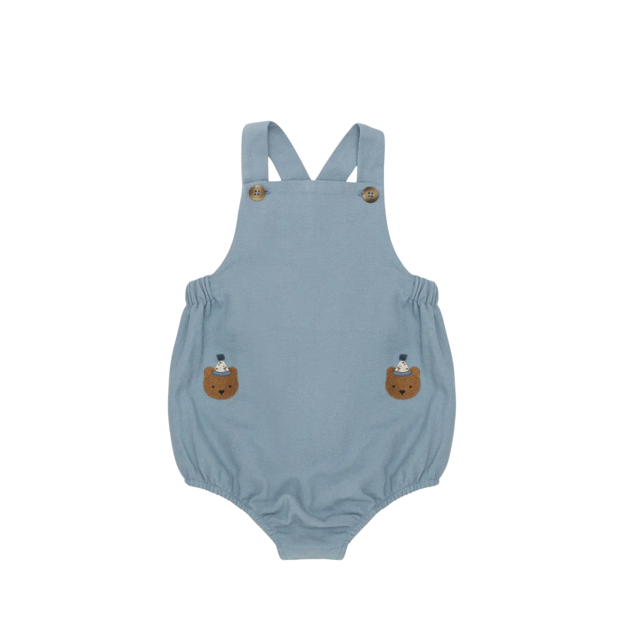 Gig Romper | Festive Bear | Foggy Blue