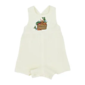 Heirloom Embroidered Linen Bunny Romper