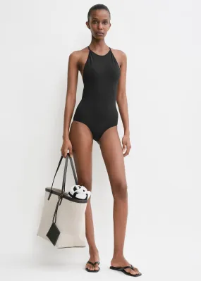 High neck swimsuit black