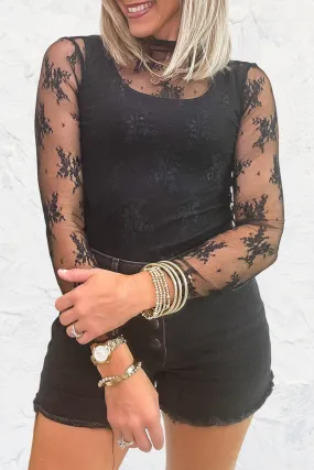 Layers of Lace Top - Black