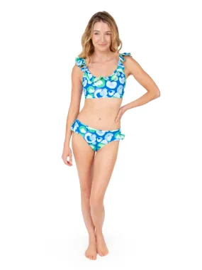 Lola Bikini Bottom - Sea Glass Spot Cheetah/Deco Palm