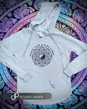 Peace Love & High Vibes, Yin Yang Hoodie Fleece