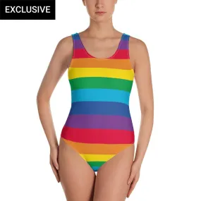 Rainbow Stripes One-Piece Swimsuit (POD)