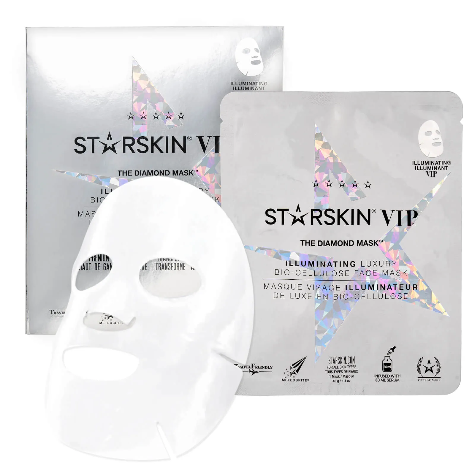 STARSKIN The Diamond Mask™ VIP Illuminating Coconut Bio-Cellulose Second Skin Face Mask