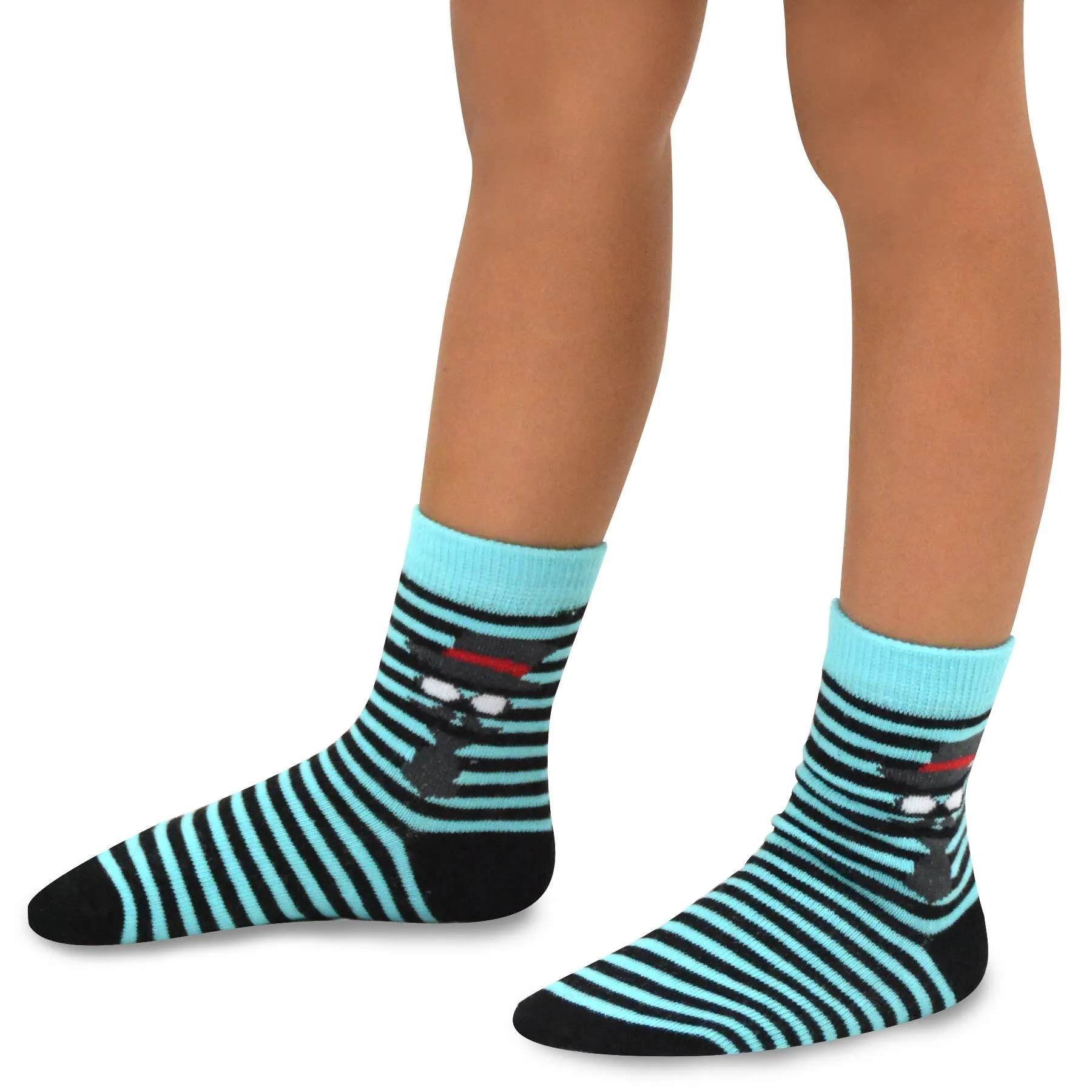 TeeHee Socks Kid's Casual Cotton Short Crew Invisible Face 6-Pack (70933)