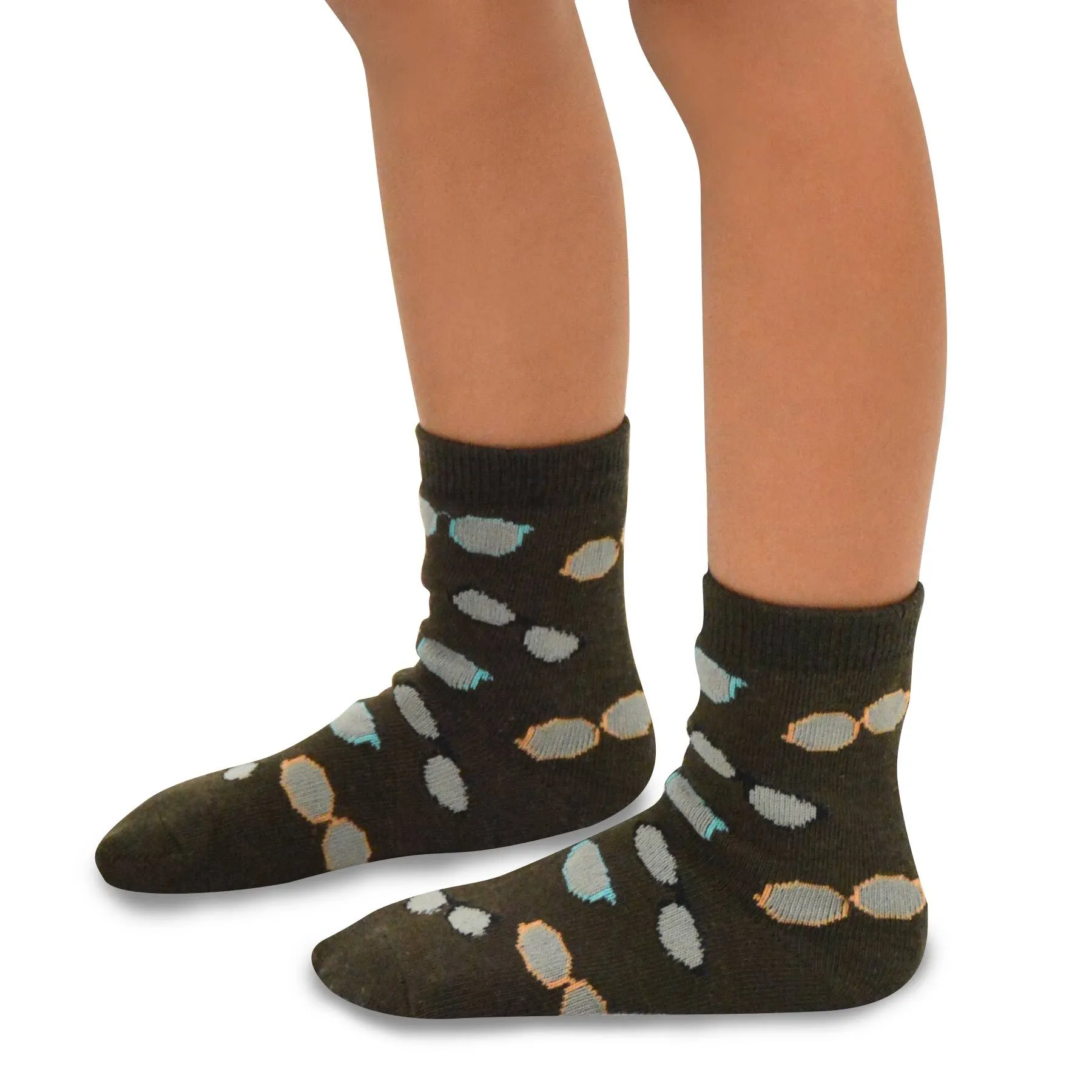 TeeHee Socks Kid's Casual Cotton Short Crew Invisible Face 6-Pack (70933)