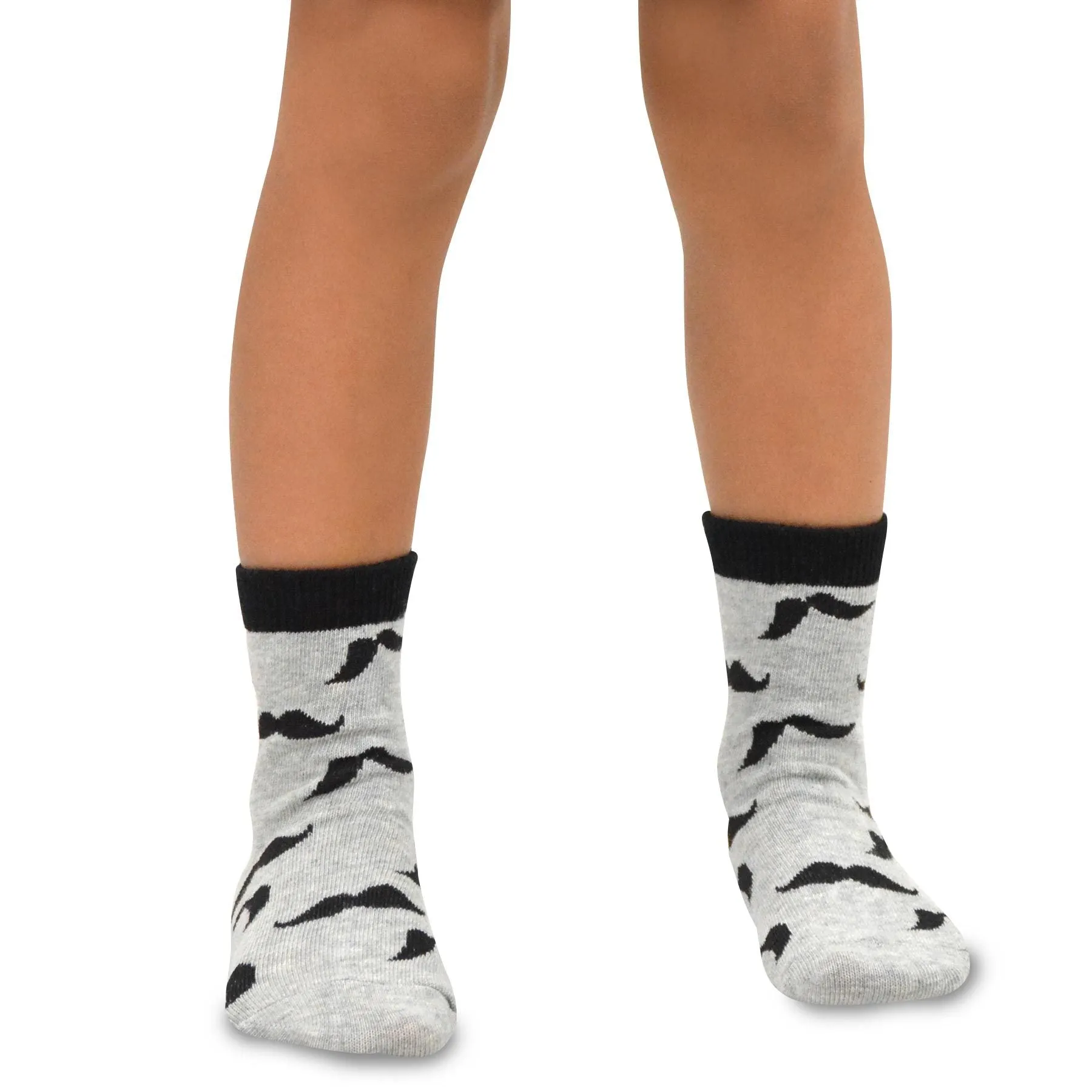 TeeHee Socks Kid's Casual Cotton Short Crew Invisible Face 6-Pack (70933)