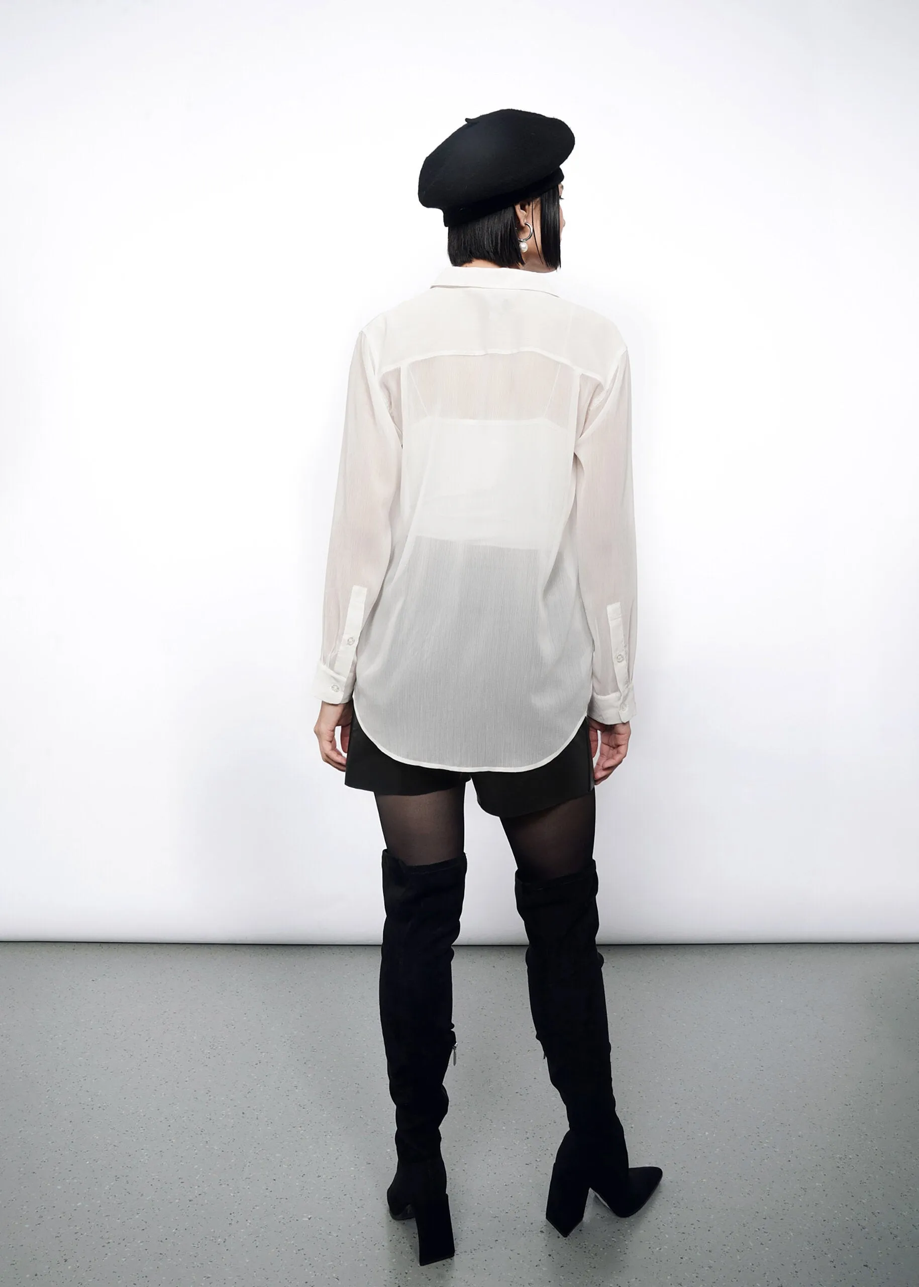 The Empower Sheer Long Sleeve Button Up